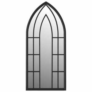vidaXL fekete vas kerti tükör kültéri használatra 70 x 30 cm kép