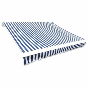vidaXL kék-fehér vászon napellenző tető 350 x 250 cm kép
