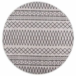 vidaXL fekete-fehér csúszásmentes mosható szőnyeg φ120 cm kép