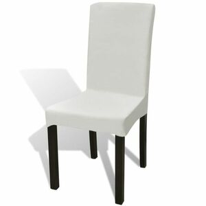 vidaXL 6 db krémszínű szabott nyújtható székszoknya kép