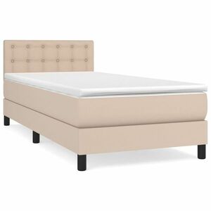 vidaXL cappuccino színű műbőr rugós ágy matraccal 90 x 200 cm kép