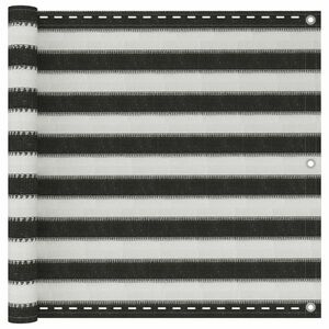 vidaXL antracitszürke-fehér HDPE erkélynapellenző 90 x 300 cm kép