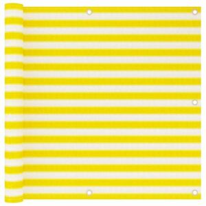 vidaXL sárga-fehér HDPE erkélytakaró 90 x 500 cm kép