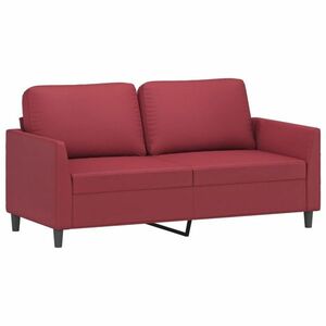 2 személyes bordó színű műbőr kanapé 140 cm kép