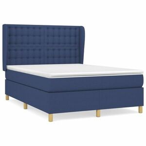 vidaXL kék szövet rugós ágy matraccal 140 x 200 cm kép