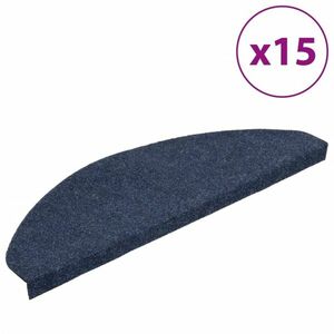 vidaXL 15 db kék öntapadó lépcsőszőnyeg 65x22, 5x3, 5 cm kép