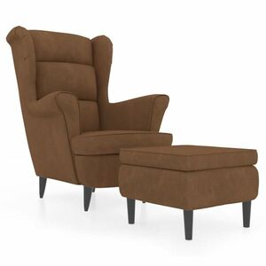 vidaXL barna bársony dönthető fotel kép