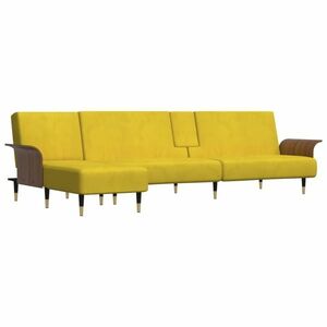 vidaXL sárga L-alakú bársony kanapéágy 279x140x70 cm kép