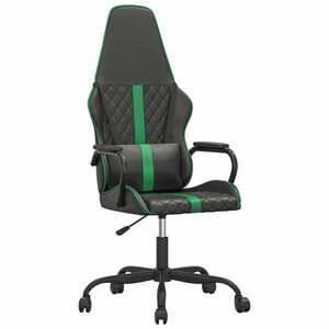 vidaXL fekete és zöld műbőr gamer szék kép
