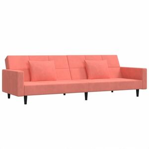 vidaXL kétszemélyes rózsaszín bársony kanapéágy kép