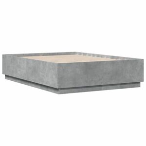 vidaXL betonszürke szerelt fa ágykeret 120 x 190 cm kép