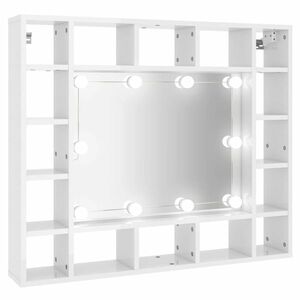vidaXL magasfényű fehér tükrös szekrény LED-ekkel 91 x 15 x 76, 5 cm kép
