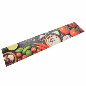 vidaXL mosható zöldségmintás bársony konyhai szőnyeg 60x300 cm kép