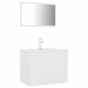 vidaXL fehér szerelt fa fürdőszobai bútorszett kép