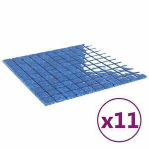 vidaXL 11 db kék üveg mozaikcsempe 30 x 30 cm kép