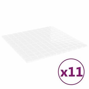 vidaXL 11 db fehér üveg mozaikcsempe 30 x 30 cm kép