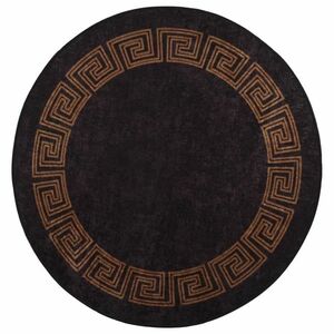 vidaXL fekete és arany csúszásmentes mosható szőnyeg φ 120 cm kép