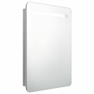 vidaXL betonszürke LED-es tükrös fürdőszobaszekrény 60 x 11 x 80 cm kép