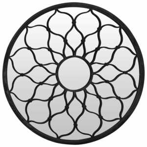 vidaXL fekete kerek vas kerti tükör kültéri használatra 60 x 3 cm kép