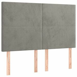 vidaXL 4 db világosszürke bársony fejtámla 72 x 5 x 78/88 cm kép