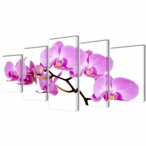 vidaXL Nyomtatott vászon falikép szett orchidea 200 x 100 cm kép