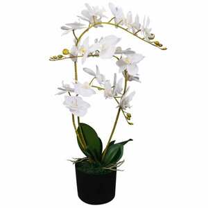 vidaXL műorchidea virágcseréppel 30 cm fehér kép