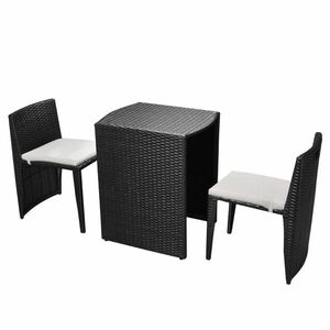 Erkély asztal szett + 2 székkel fekete kép