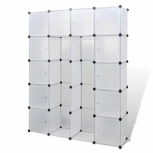 vidaXL fehér moduláris szekrény 14 rekesszel 37 x 146 x 180, 5 cm kép