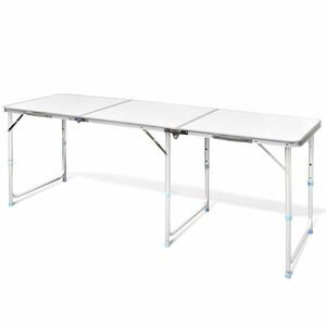 vidaXL Összecsukható Állítható Alumínium Kemping asztal 180 x 60 cm kép