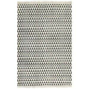 vidaXL fekete/fehér mintás kilim pamutszőnyeg 120 x 180 cm kép