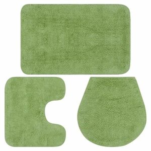 vidaXL 3 darabos zöld szövet fürdőszobaszőnyeg-garnitúra kép