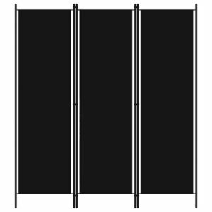 vidaXL fekete 3 paneles paraván 150 x 180 cm kép