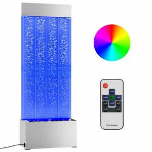 vidaXL rozsdamentes acél és akril buborékoszlop RGB LED-ekkel 110 cm kép