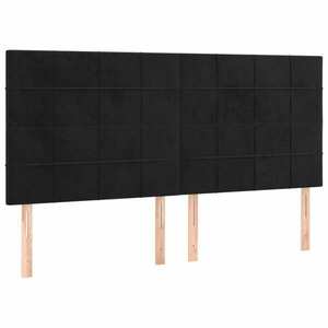 vidaXL 4 db fekete bársony fejtámla 80 x 5 x 78/88 cm kép