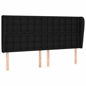 vidaXL fekete szövet fejtámla szárnyakkal 203x23x118/128 cm kép