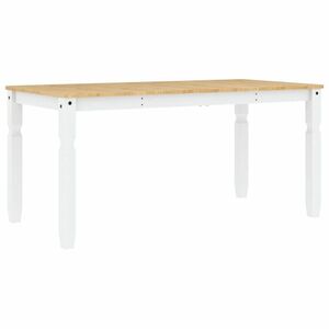 vidaXL Corona fehér tömör fenyőfa ebédlőasztal 160 x 80 x 75 cm kép