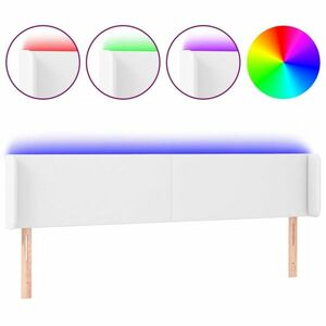 vidaXL fehér műbőr LED-es fejtámla 183x16x78/88 cm kép