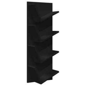 vidaXL 4 szintes fekete fali könyvespolc 33 x 16 x 90 cm kép