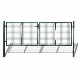 vidaXL zöld acél kerítés kapu 306 x 150 cm kép