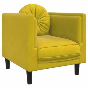 vidaXL sárga bársony kanapéfotel párnával kép