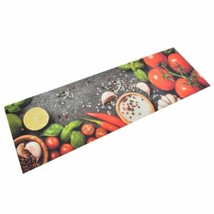 vidaXL mosható zöldségmintás bársony konyhai szőnyeg 60x180 cm kép