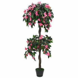vidaXL zöld/rózsaszín, cserepes műrododendron 155 cm kép