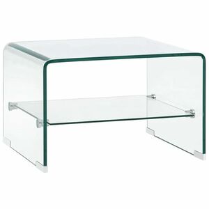 vidaXL átlátszó edzett üveg dohányzóasztal 50 x 45 x 33 cm kép