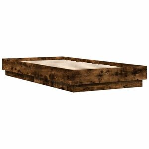 vidaXL füstös tölgyszínű szerelt fa ágykeret 90 x 190 cm kép