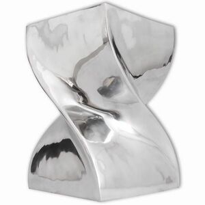 vidaXL Csavart alakú zsámoly/kisasztal alumínium ezüst színben kép