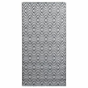 vidaXL fekete-fehér PP kültéri szőnyeg 160 x 230 cm kép