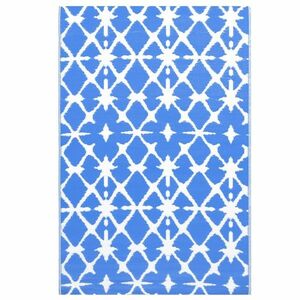 vidaXL kék-fehér PP kültéri szőnyeg 120 x 180 cm kép