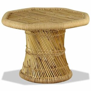 vidaXL nyolcszögű bambusz dohányzóasztal 60x60x45 cm kép
