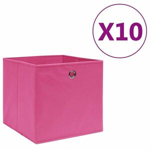 vidaXL 10 db rózsaszín nem szőtt szövet tárolódoboz 28 x 28 x 28 cm kép
