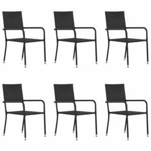 vidaXL 6 db fekete polyrattan kültéri szék kép